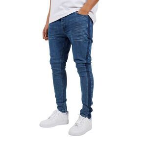 Brave Soul Mens Stripe Skinny Jeans / Blue